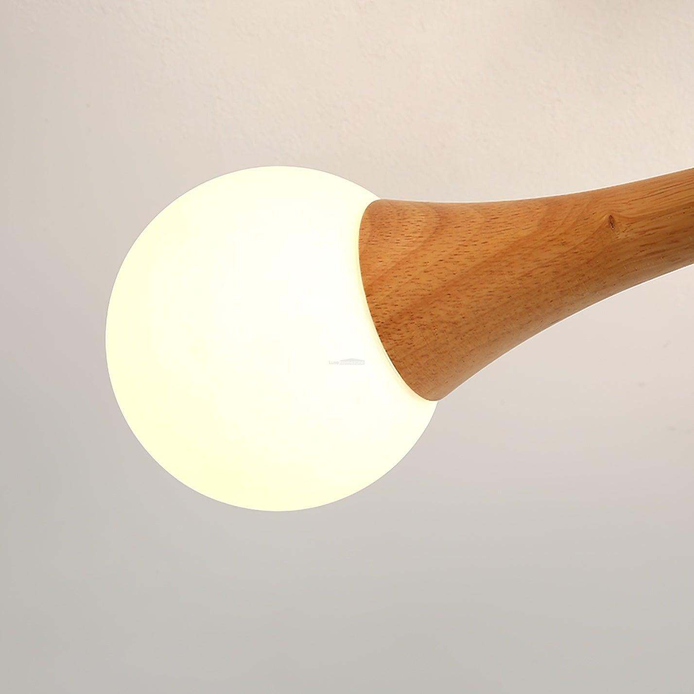 Wooden Nera Chandelier with 3/4/5 heads-Sylvia Space