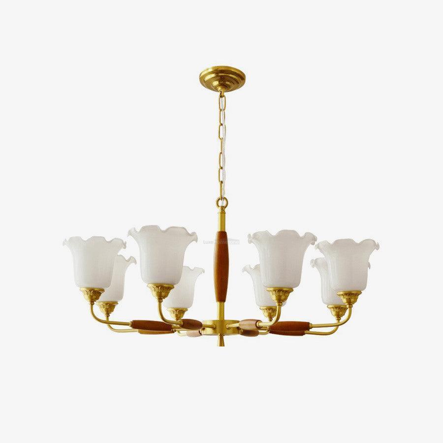 Trumpet Flower Glass Chandelier  ∅ 19.7″-Sylvia Space