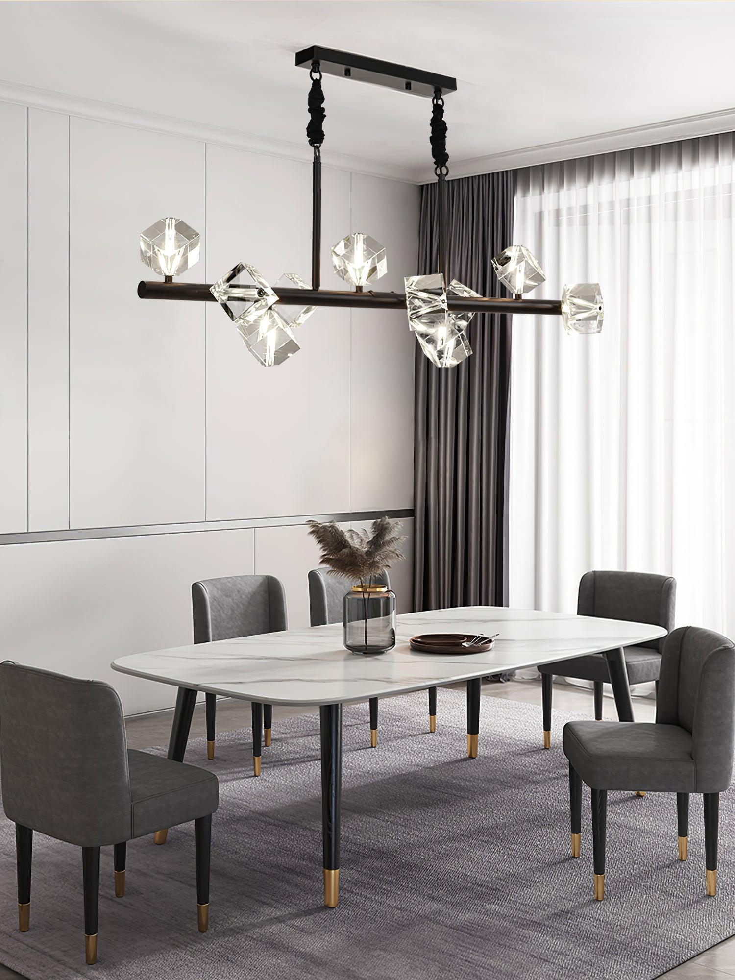 Takku Crystal Linear Chandelier-Sylvia Space