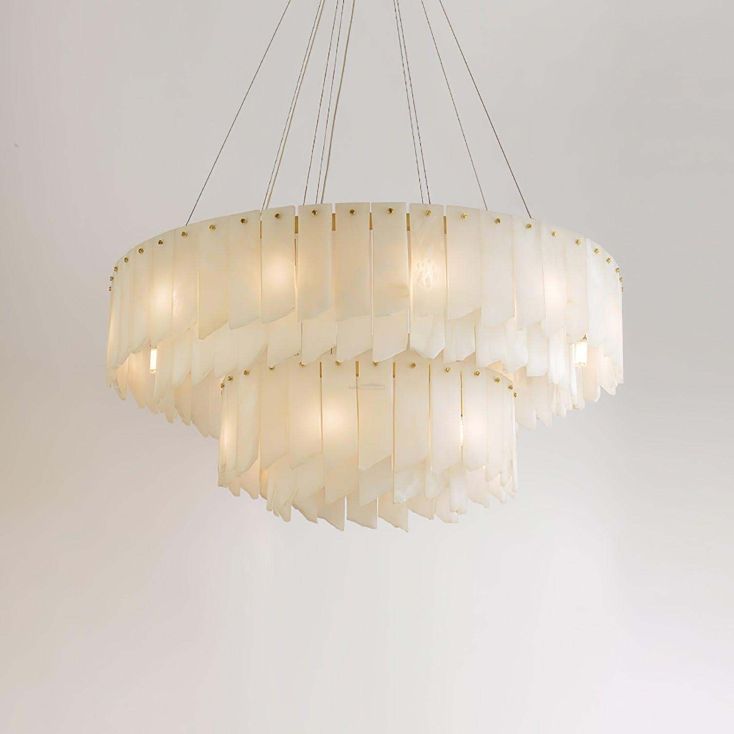 Alabaster Cascade Tiered Chandelier ∅ 27.6″-Sylvia Space