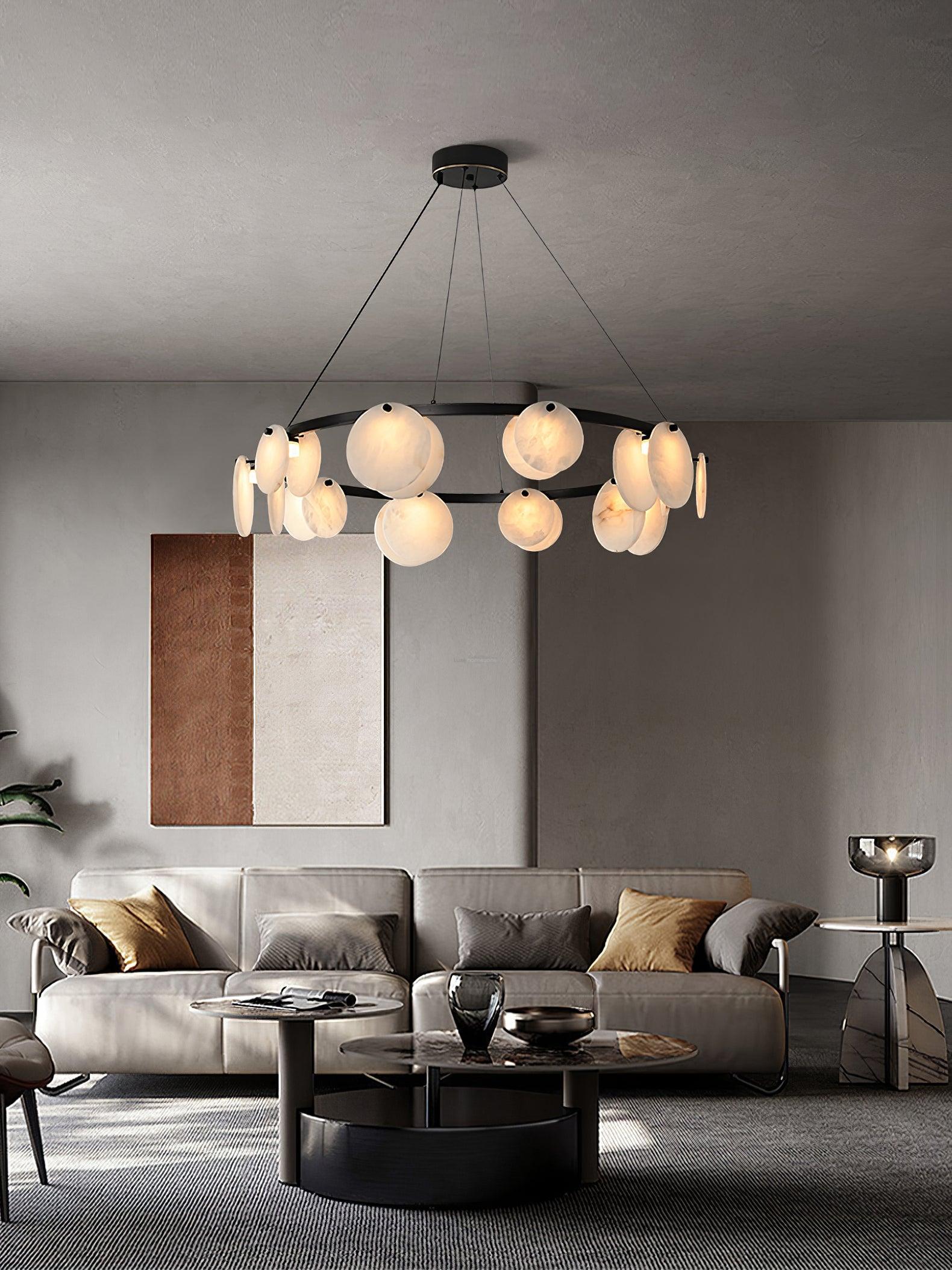 Trinidad Alabaster Chandelier with 8/10 heads-Sylvia Space