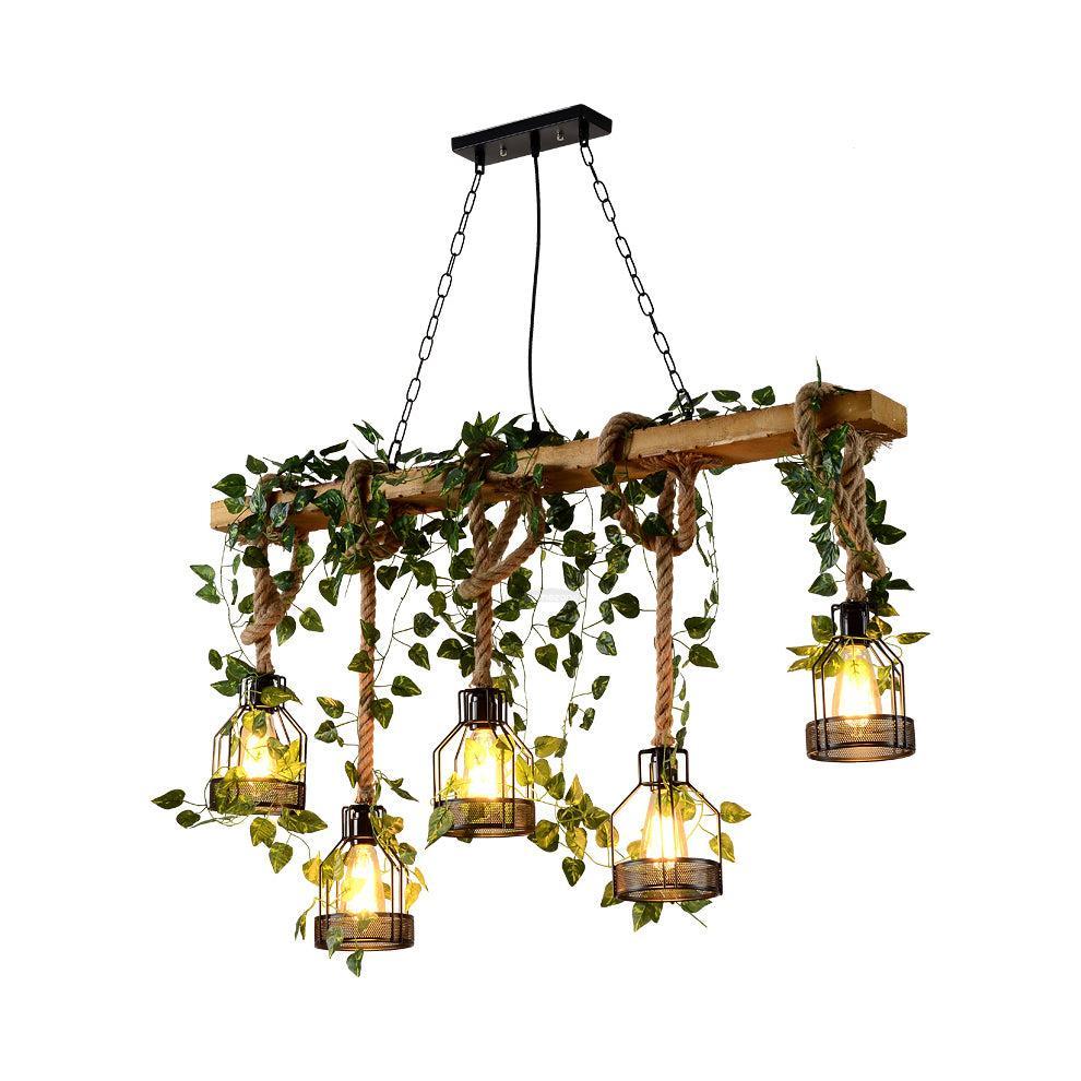 Rustic Wooden Chandelier with 3/5/8 heads-Sylvia Space