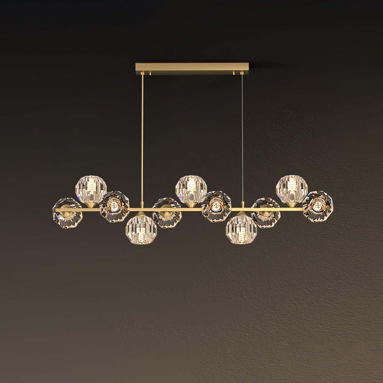 Crystal Glass Ball Chandelier with 7/9/11/13/15/17 heads-Sylvia Space
