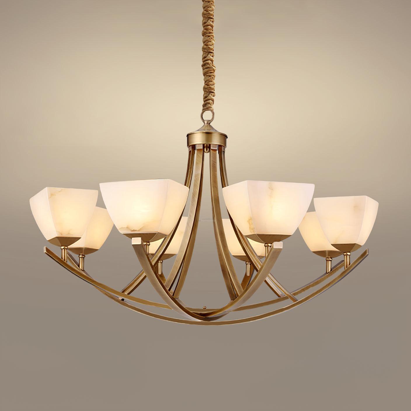 Dover Brass Chandelier with 8 heads-Sylvia Space