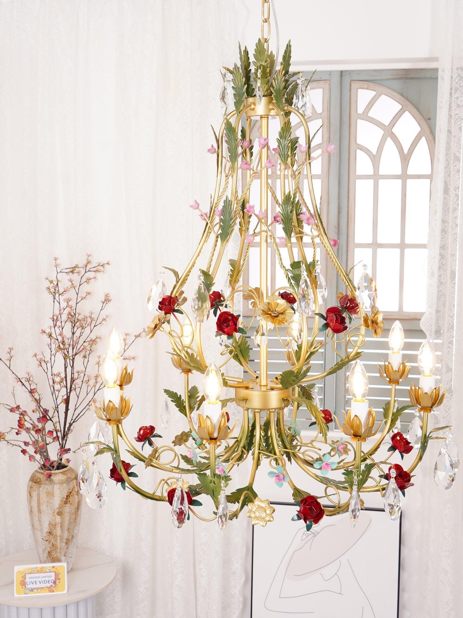 Rose Love Chandelier with 6/8 heads-Sylvia Space