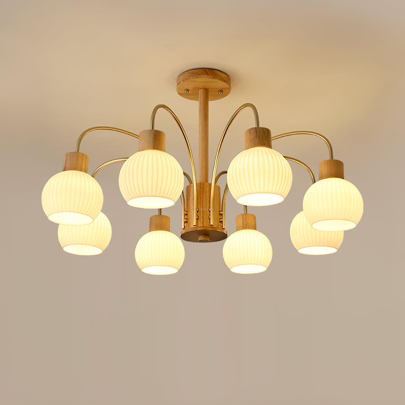 Donnelly Wooden Chandelier with6/8 heads-Sylvia Space