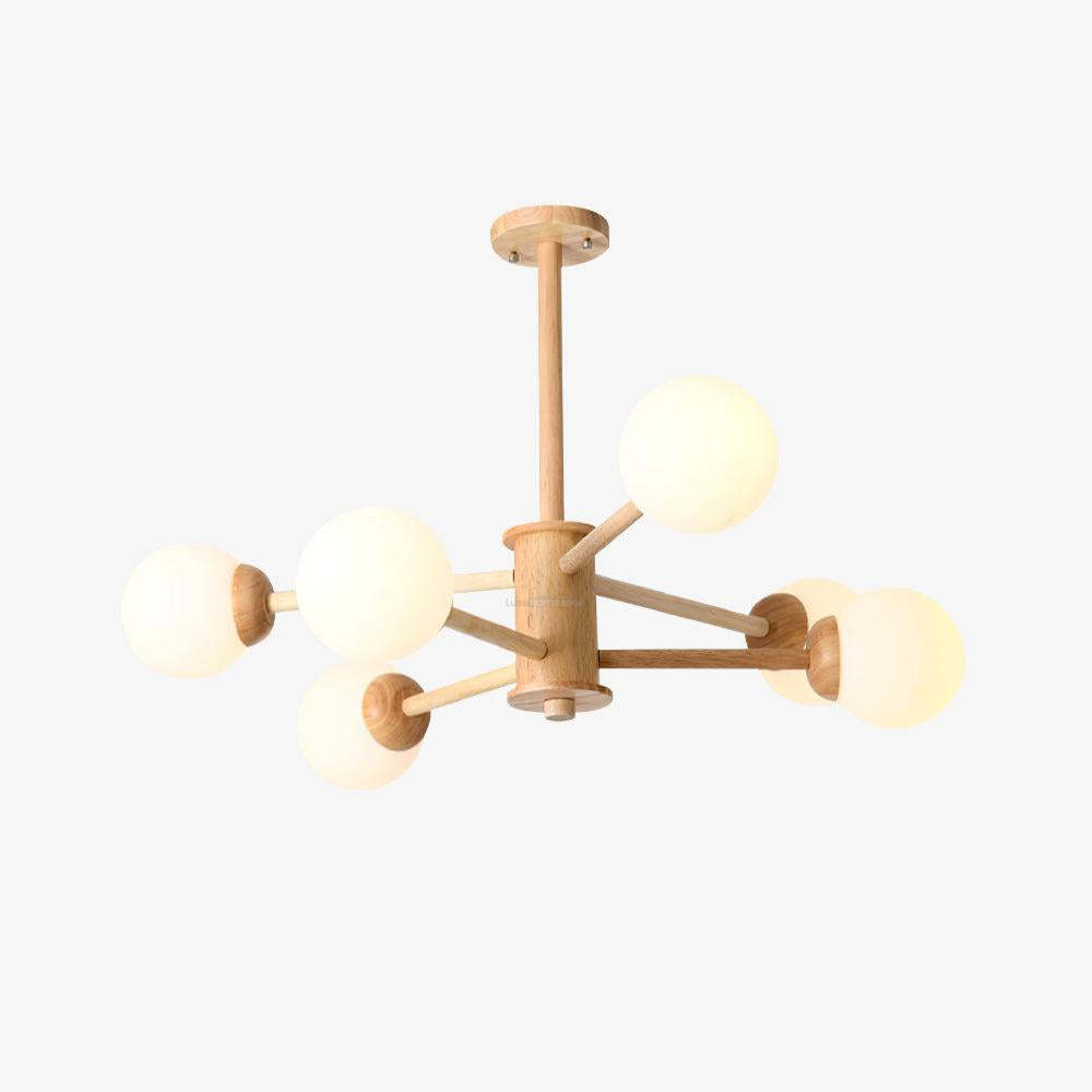 Kozan Wooden Chandelier with 6/8/10/12 heads-Sylvia Space