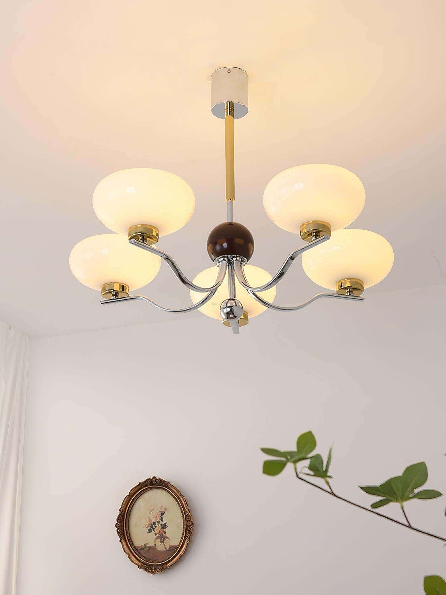 Medieval Glass Bowl Chandelier with 3/5 heads-Sylvia Space