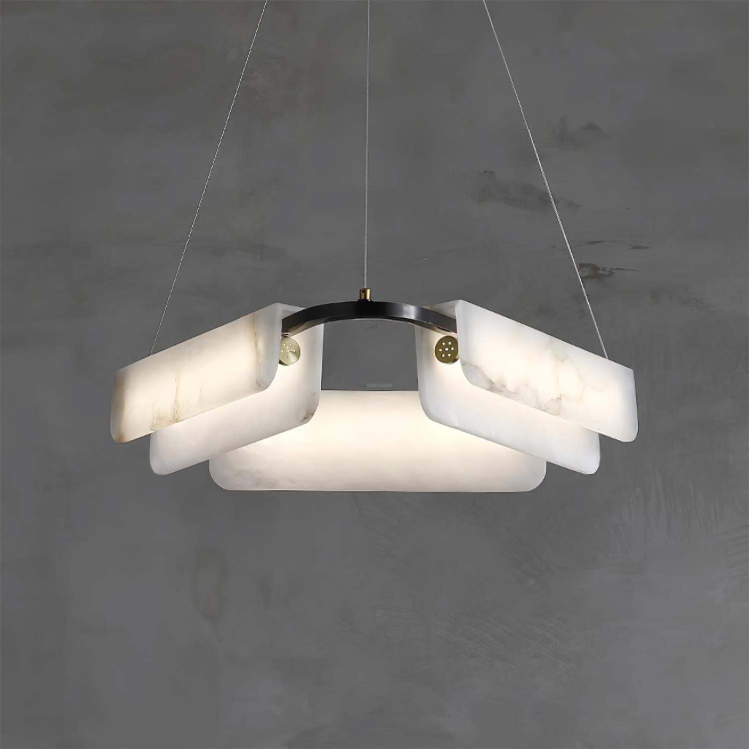 Delia Alabaster Chandelier ∅ 23.6″/∅ 31.5″-Sylvia Space