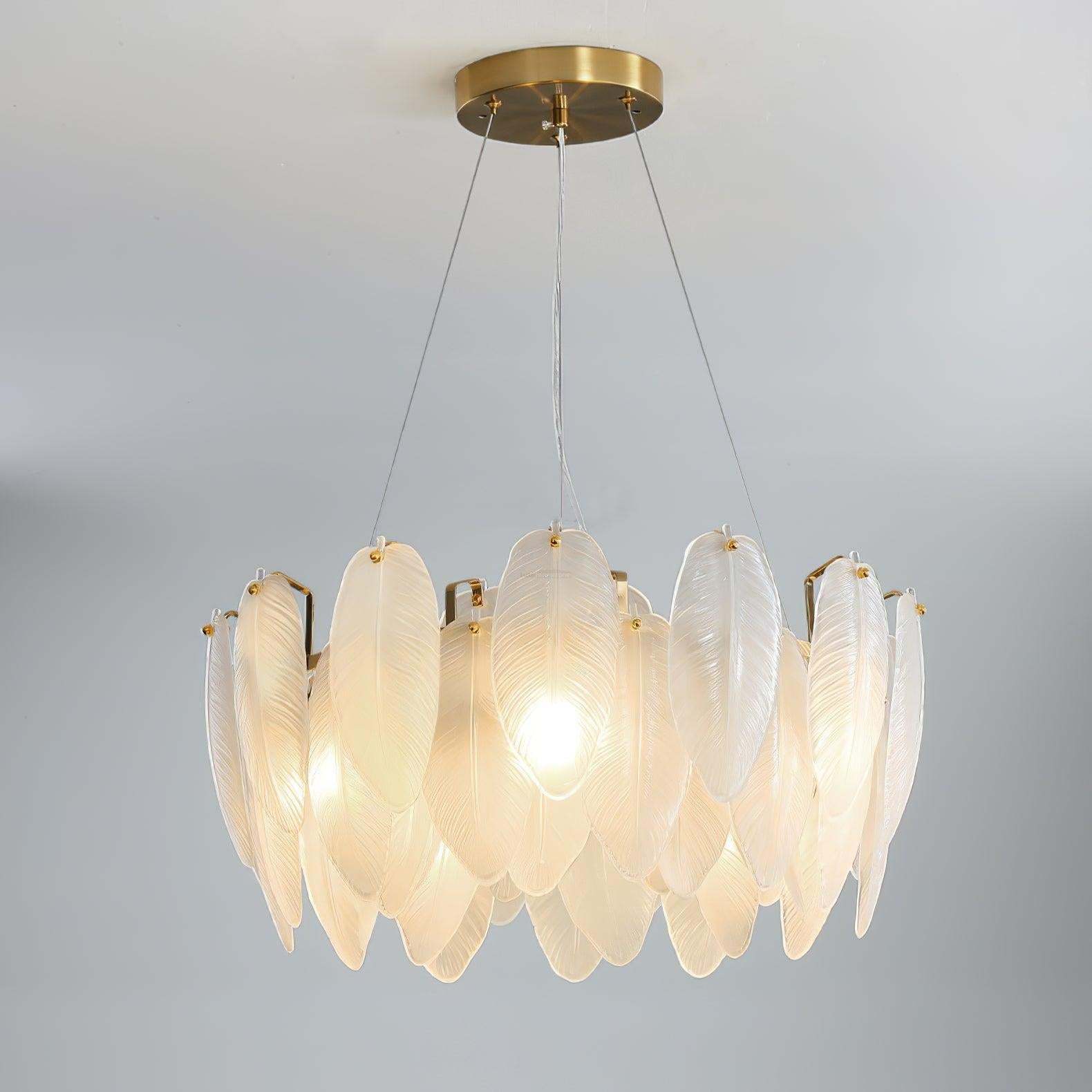 Glass Feather Style Chandelier-Sylvia Space