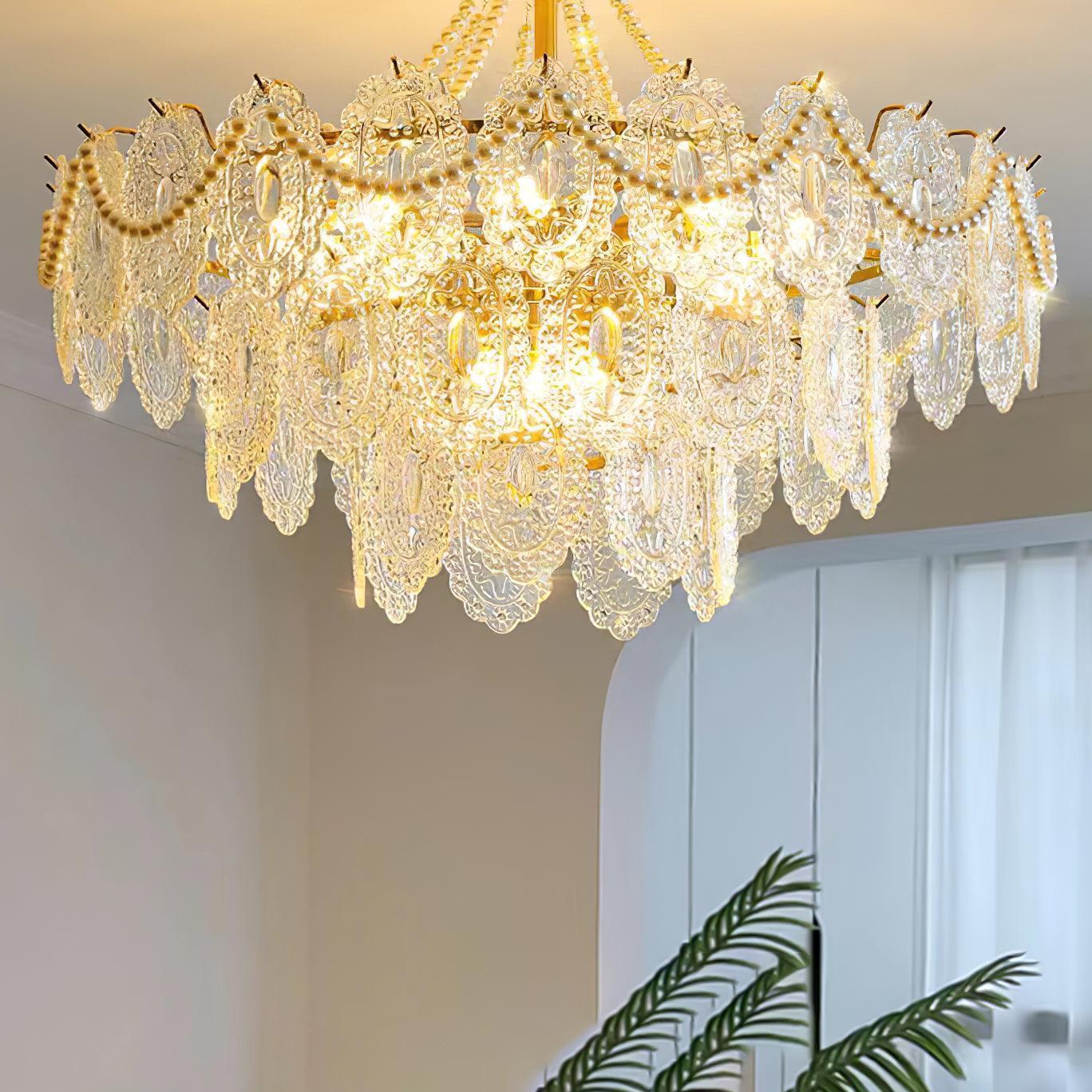 Pearls Glass Chandelier Φ 19.7″~31.5''-Sylvia Space