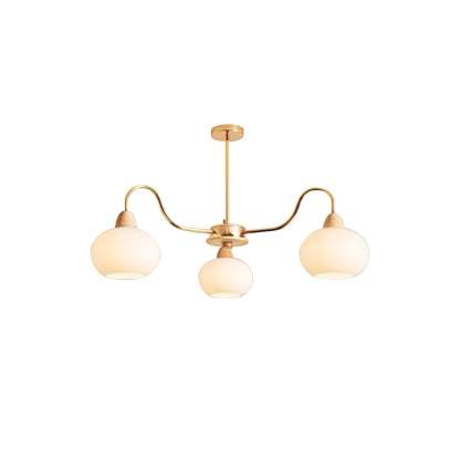 Glass Persimmon Chandelier with 3/5/6/8 heads-Sylvia Space