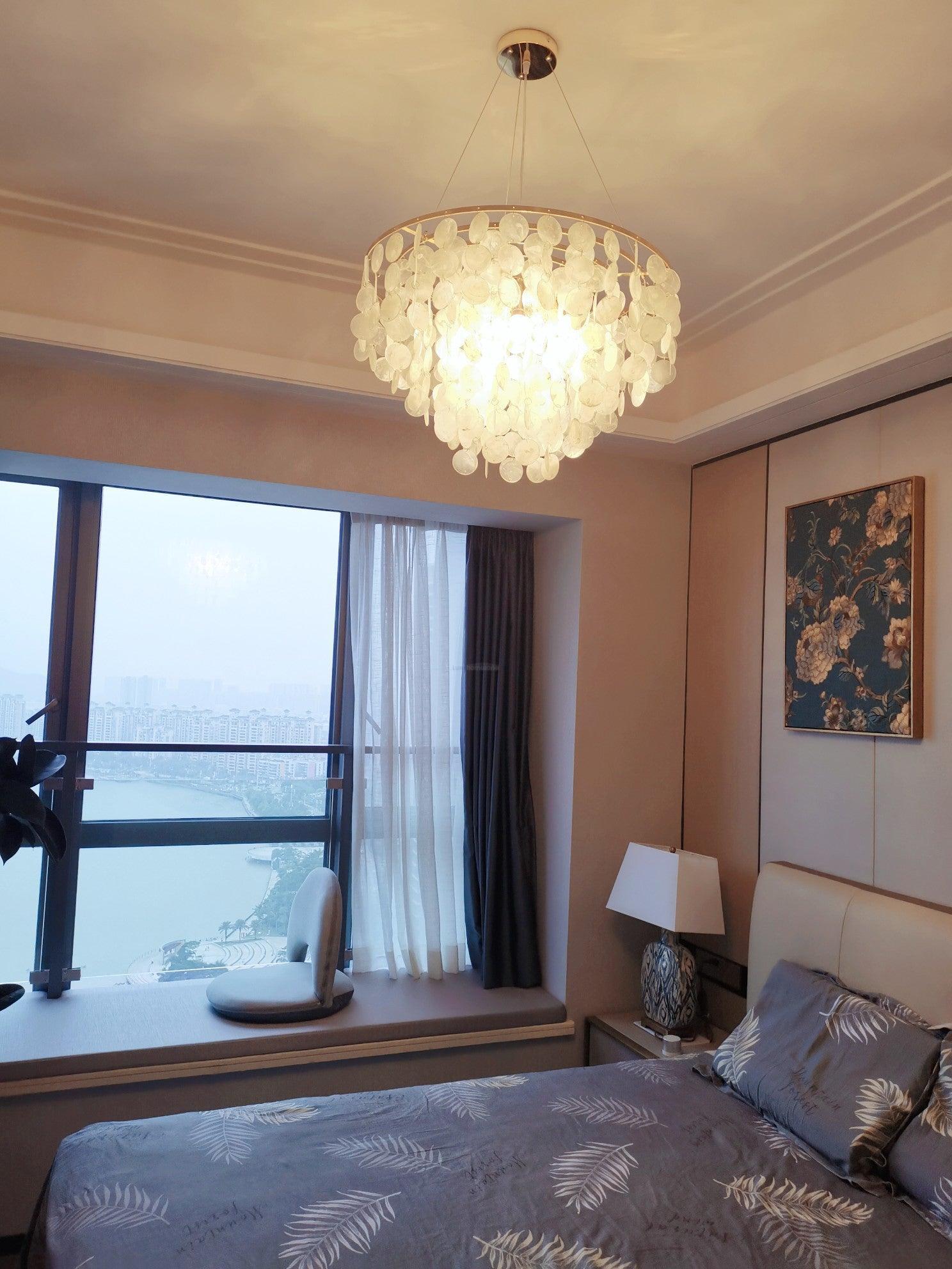 Shell Wind Chime Chandelier ∅ 19.7″-Sylvia Space