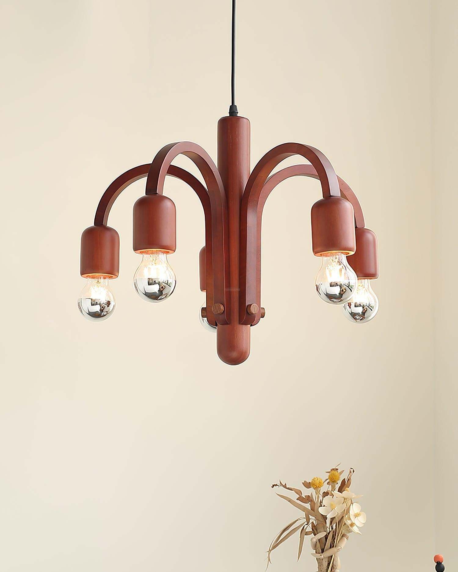 Candela Teak Chandelier Φ 19.6″-Sylvia Space