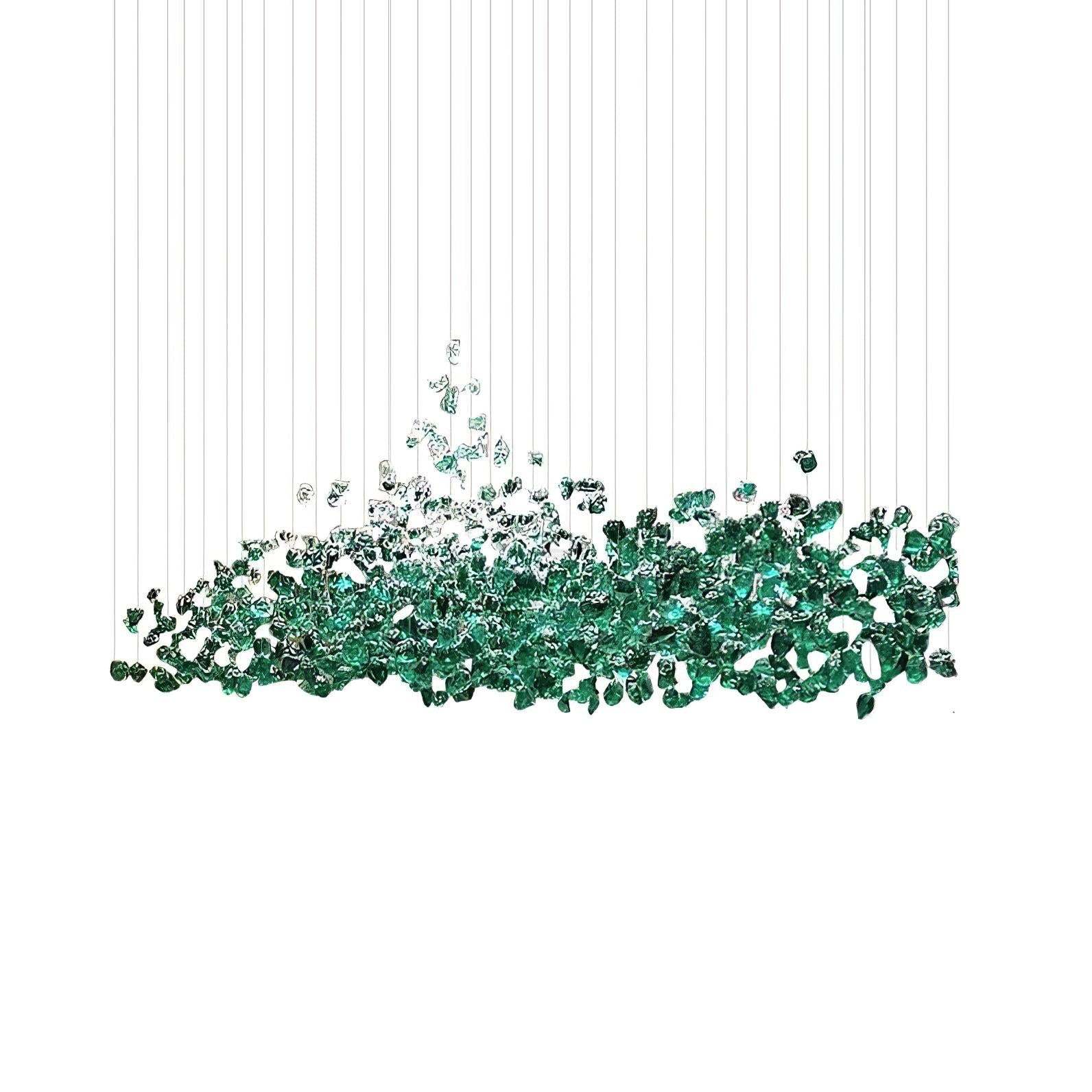 Multicolor Crystal Stone Round/Long canopy Chandelier-Sylvia Space