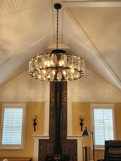 Harlow Faceted Crystal Round Chandelier 38"