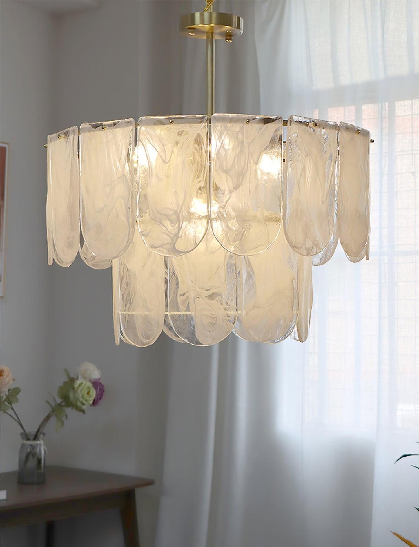 Traditional Classic Metal Glass Chandelier ∅ 15.7″-Sylvia Space