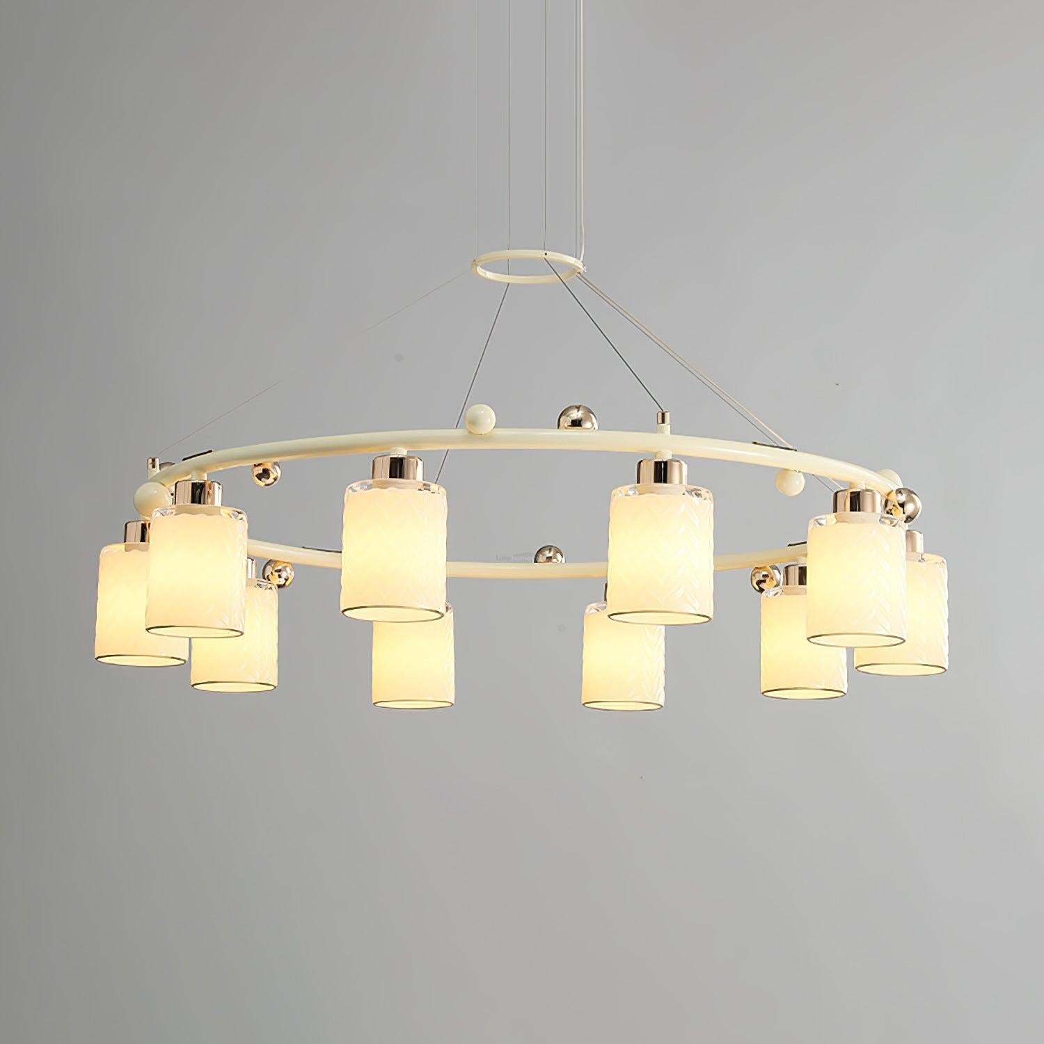 Round Glass Cup Chandelier-Sylvia Space