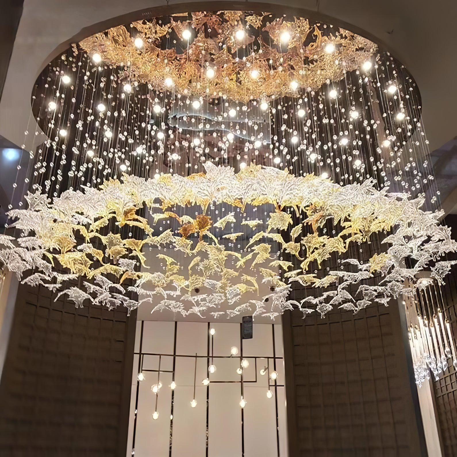 Multicolor Maple Leaf Chandelier-Sylvia Space