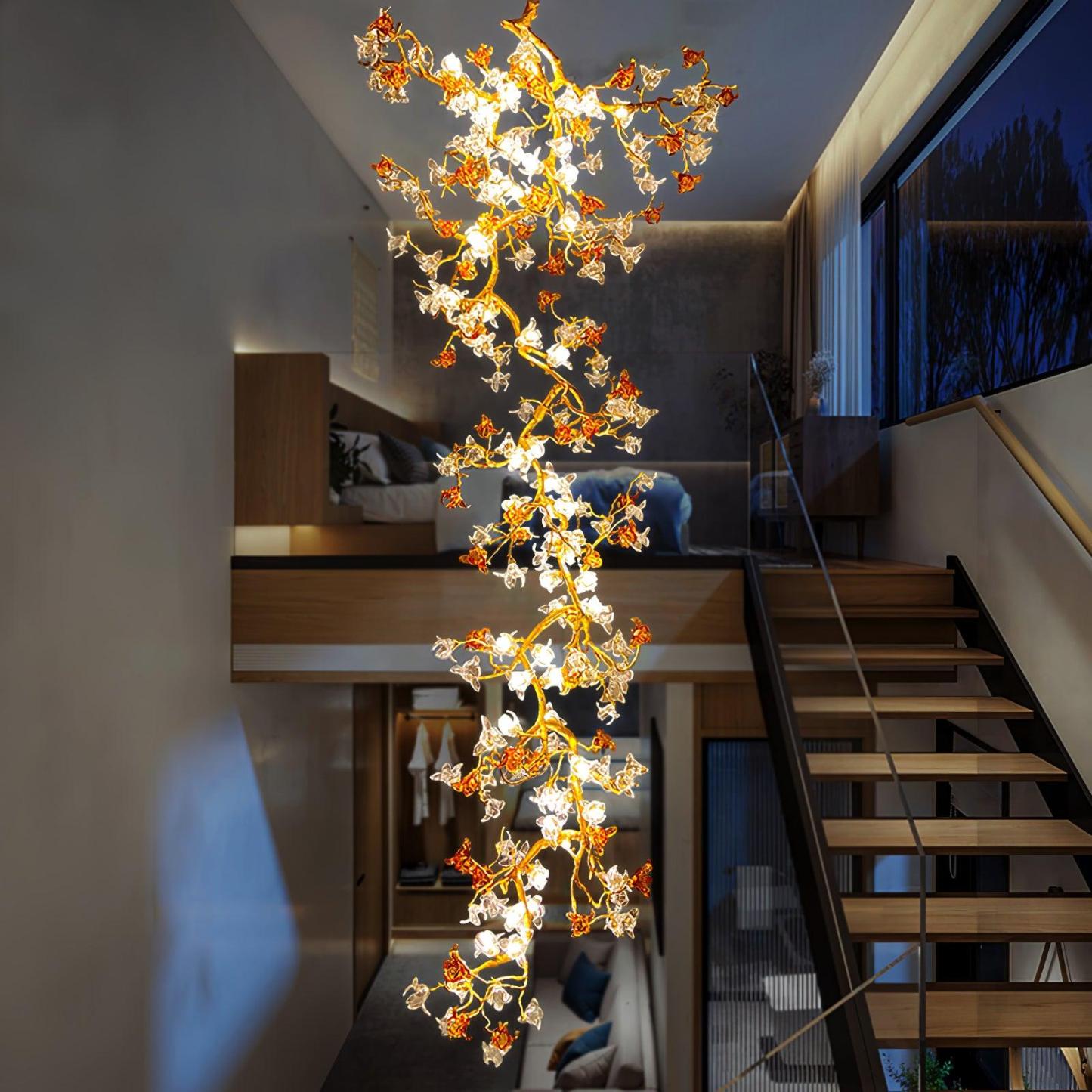 Brass Maple Long Branch Chandelier-Sylvia Space