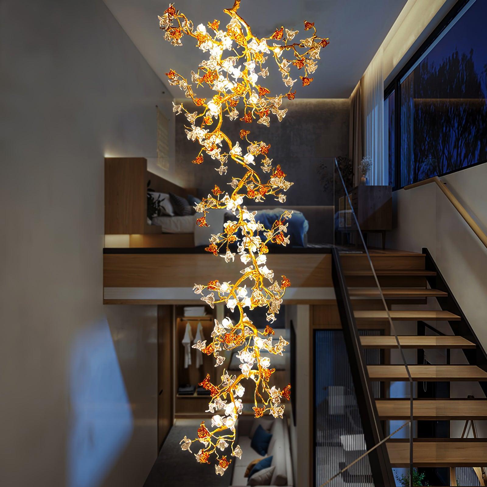 Brass Maple Long Branch Chandelier-Sylvia Space