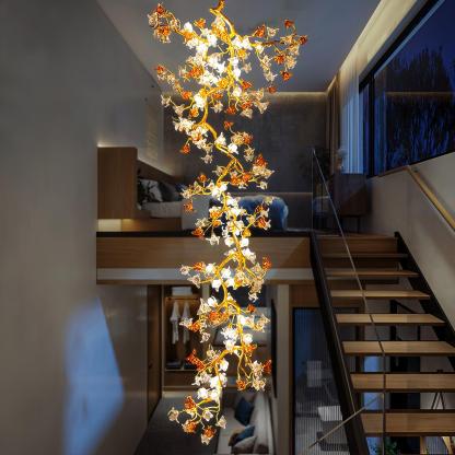 Brass Maple Long Branch Chandelier-Sylvia Space