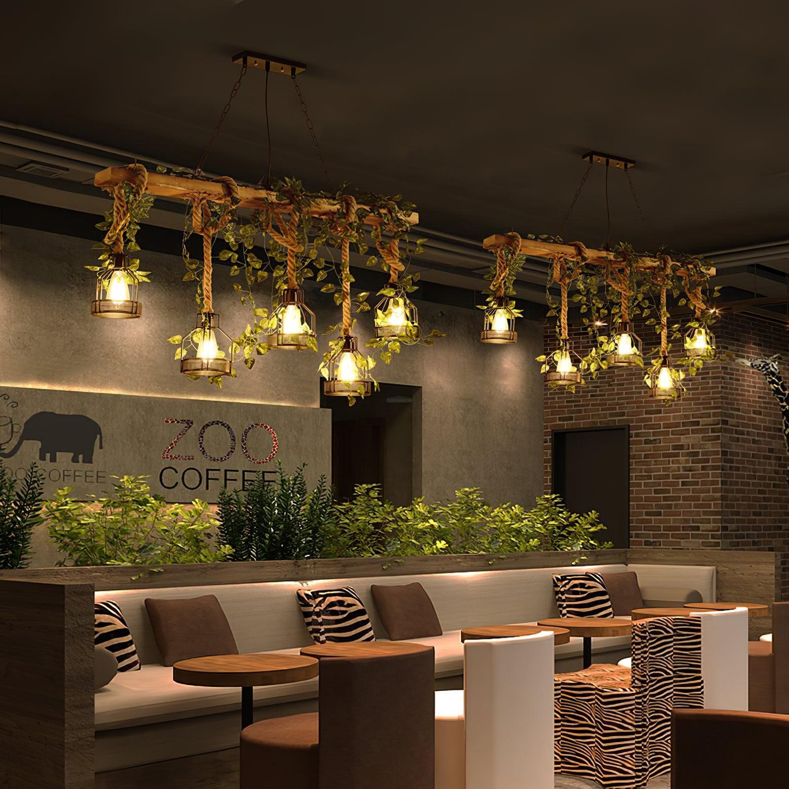 Rustic Wooden Chandelier with 3/5/8 heads-Sylvia Space