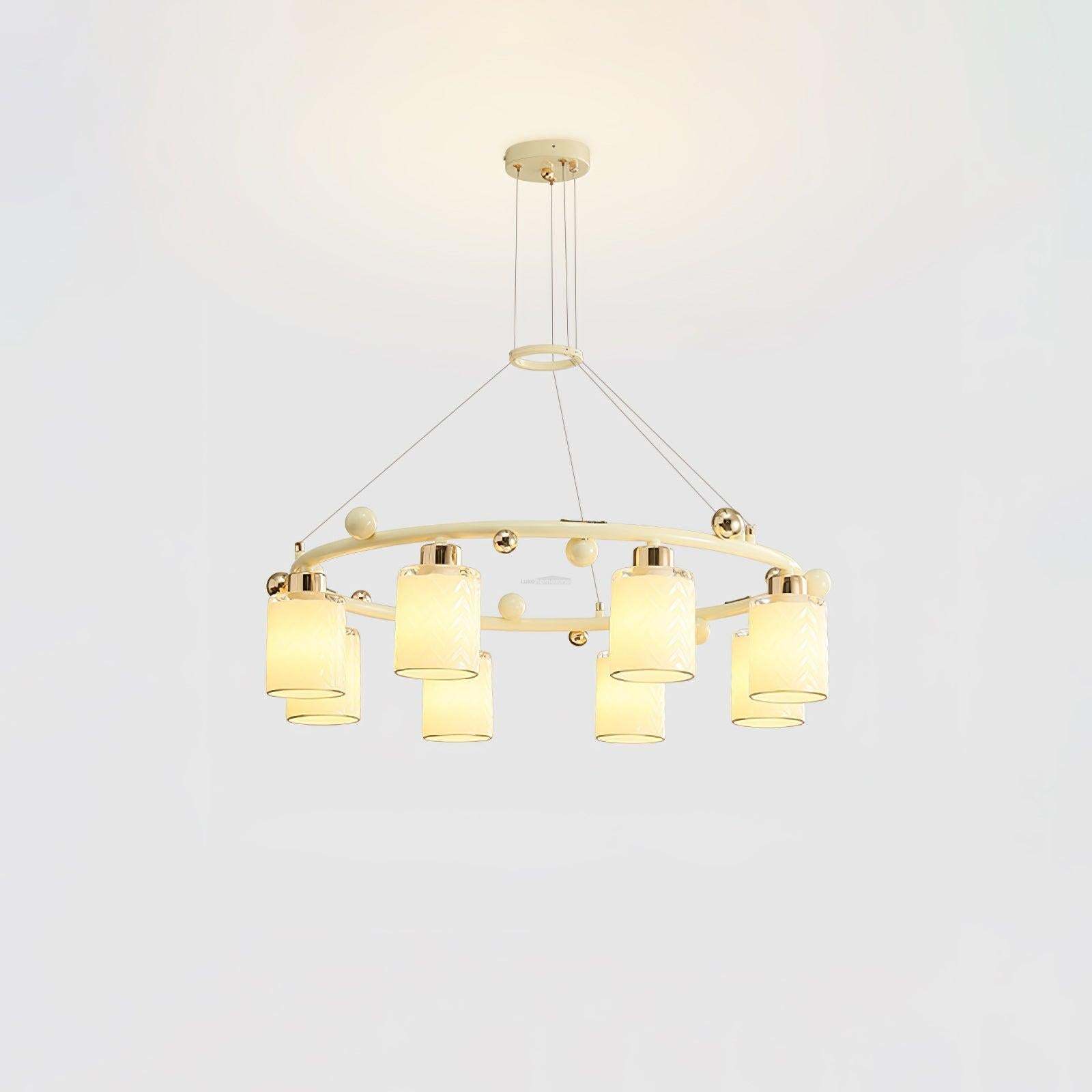 Round Glass Cup Chandelier-Sylvia Space