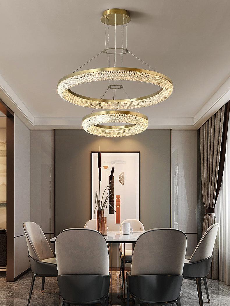 Round Crystal Ring Chandeliers-Sylvia Space