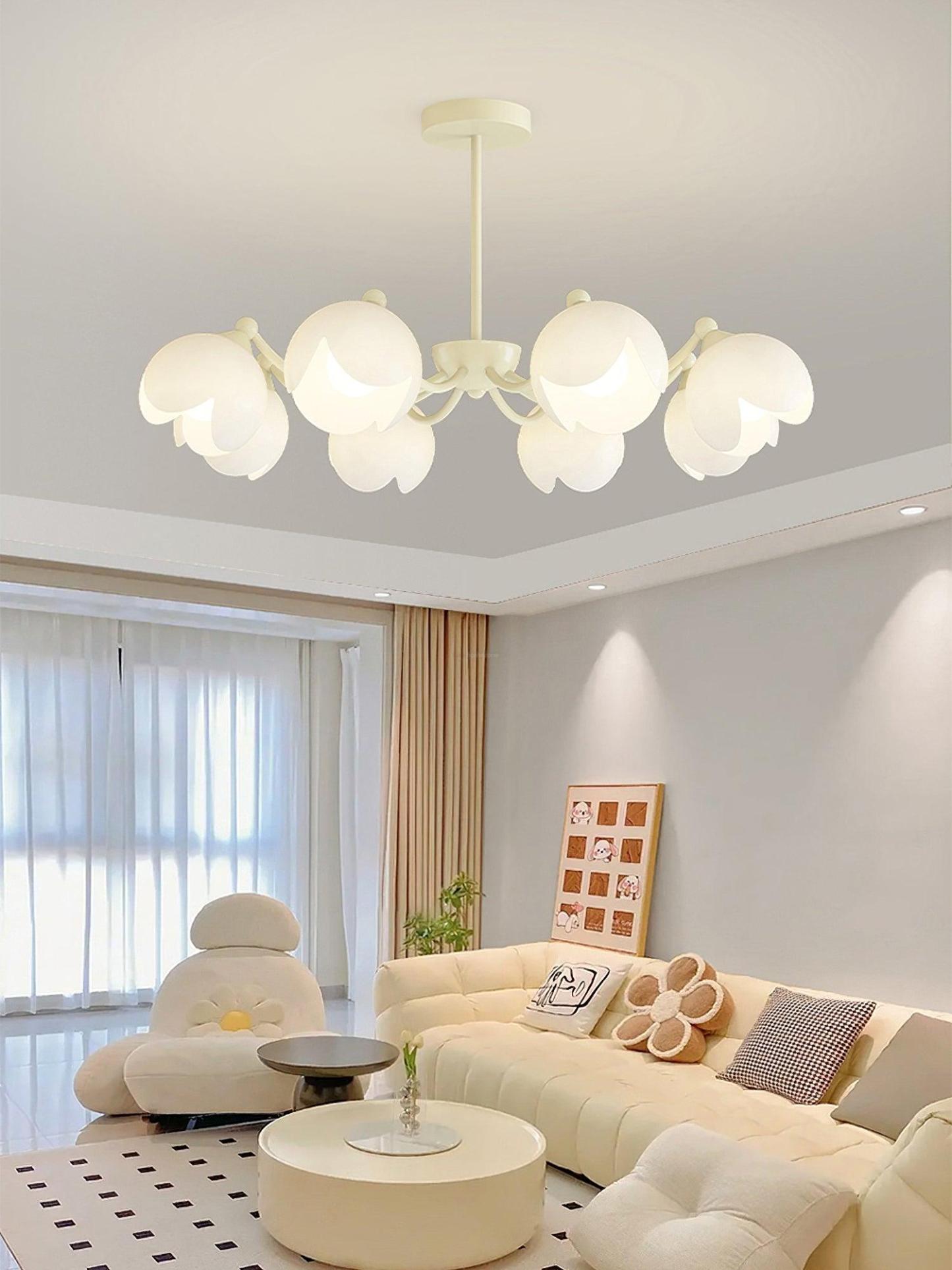 Murano Cream Chandelier with 3/5/6/8 heads-Sylvia Space
