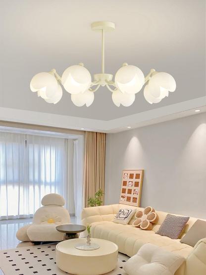 Murano Cream Chandelier with 3/5/6/8 heads-Sylvia Space