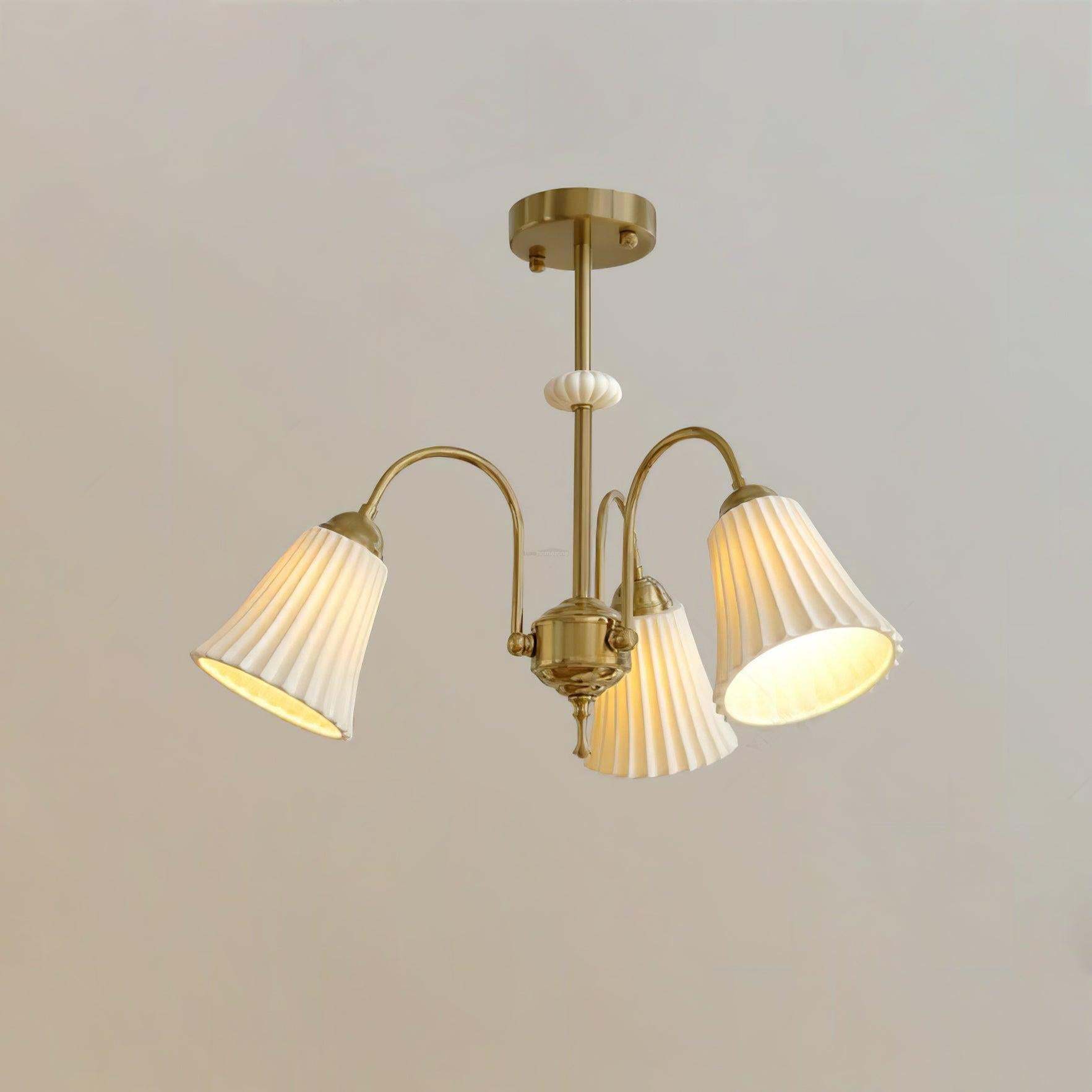 Medieval Ceramic Trumpet Chandelier with 3/5/8 lamps-Sylvia Space