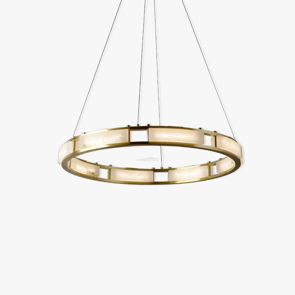 Qatar Alabaster Round Chandelier-Sylvia Space
