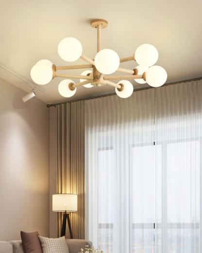 Kozan Wooden Chandelier with 6/8/10/12 heads-Sylvia Space