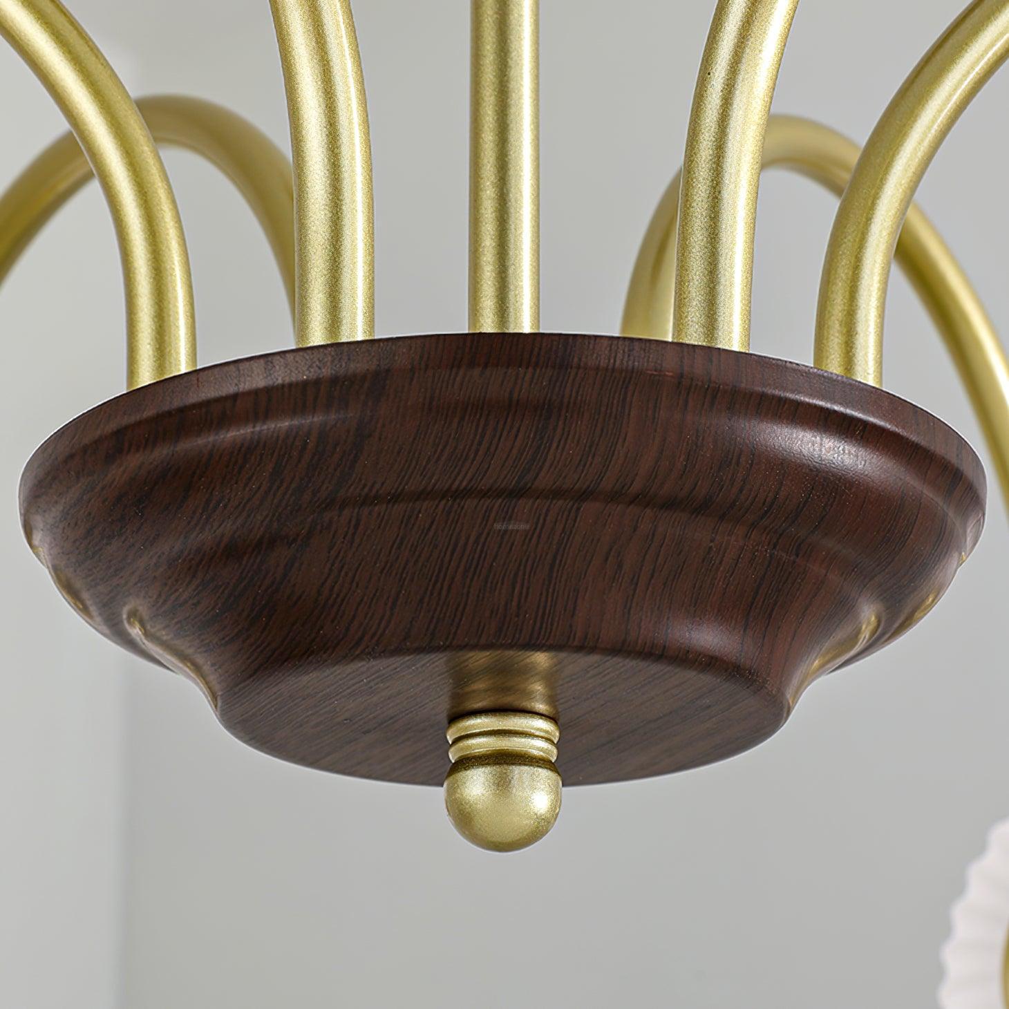 Sculptural Glass Ribbed Chandelier with 3/4/5/6/8 heads-Sylvia Space