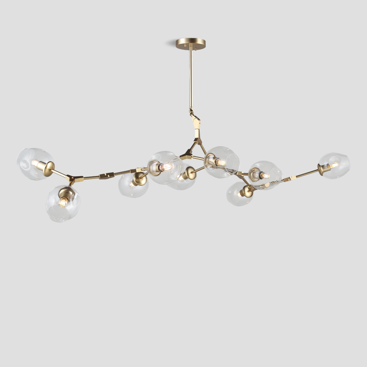 Metal Horizontal Globe Bubble Chandelier.-Sylvia Space