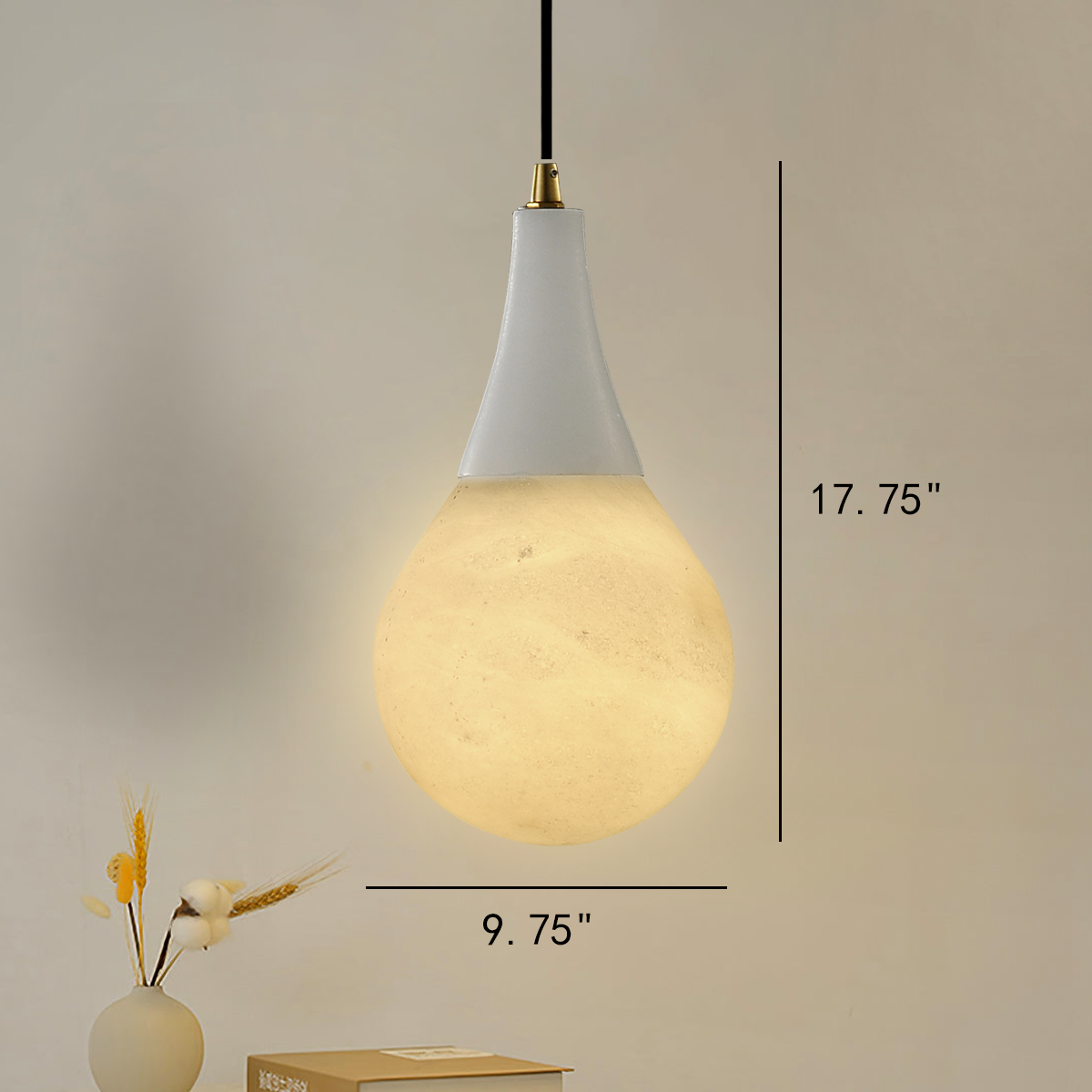 Loreley Teardrop Alabaster Pendant, Kitchen Island Pendant Lighting