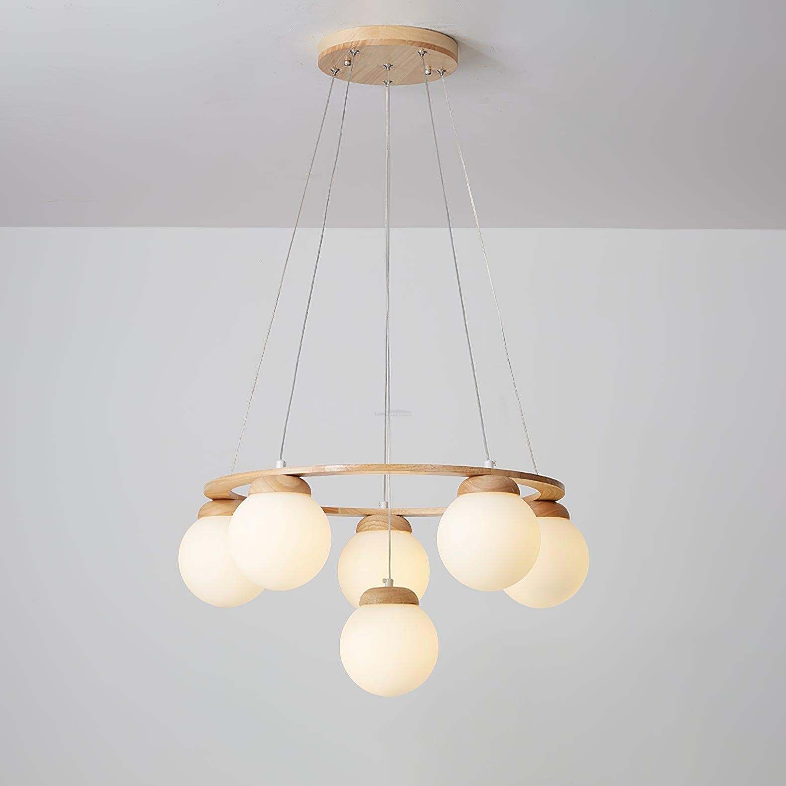 Nuura Miira Wooden Chandelier-Sylvia Space