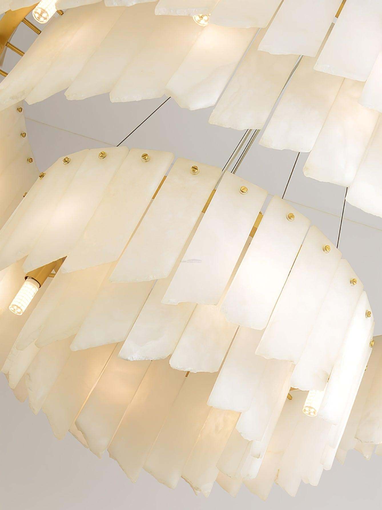 Alabaster Cascade Tiered Chandelier ∅ 27.6″-Sylvia Space