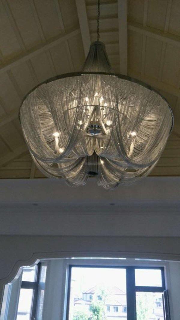 Tassel Aluminum Chain Chandelier ∅ 23.6″-Sylvia Space