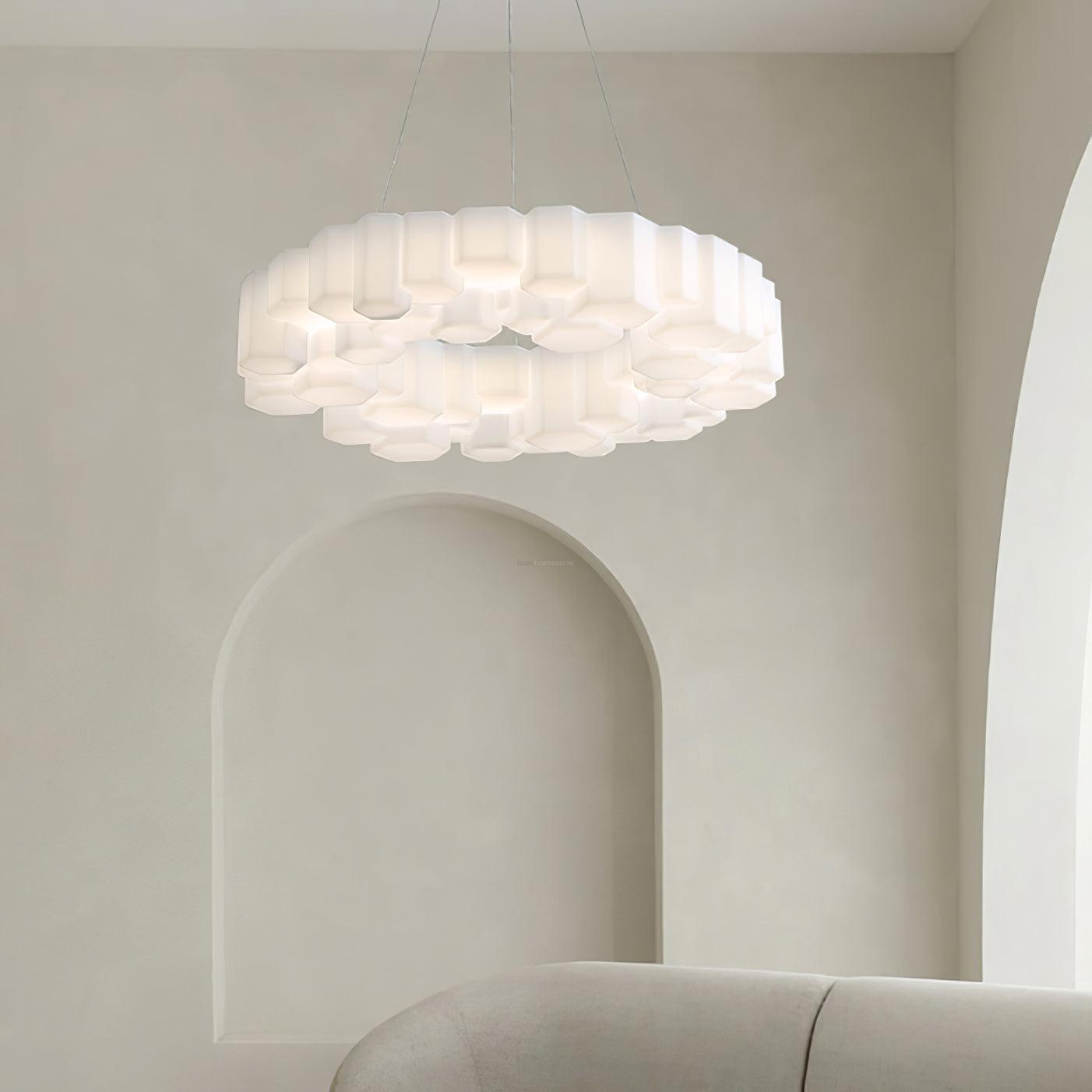 Honeycomb Chandelier ∅ 26.7″-Sylvia Space