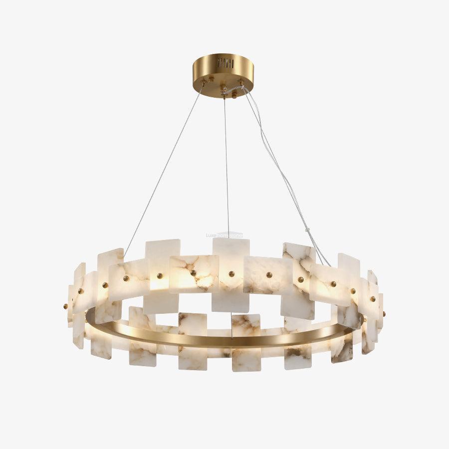 Alabaster Halo Chandelier Φ 23.6″/Φ 31.5''-Sylvia Space