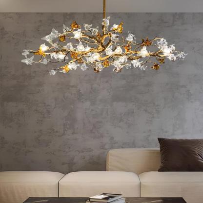 Aosta Brass Branch Type Chandelier-Sylvia Space