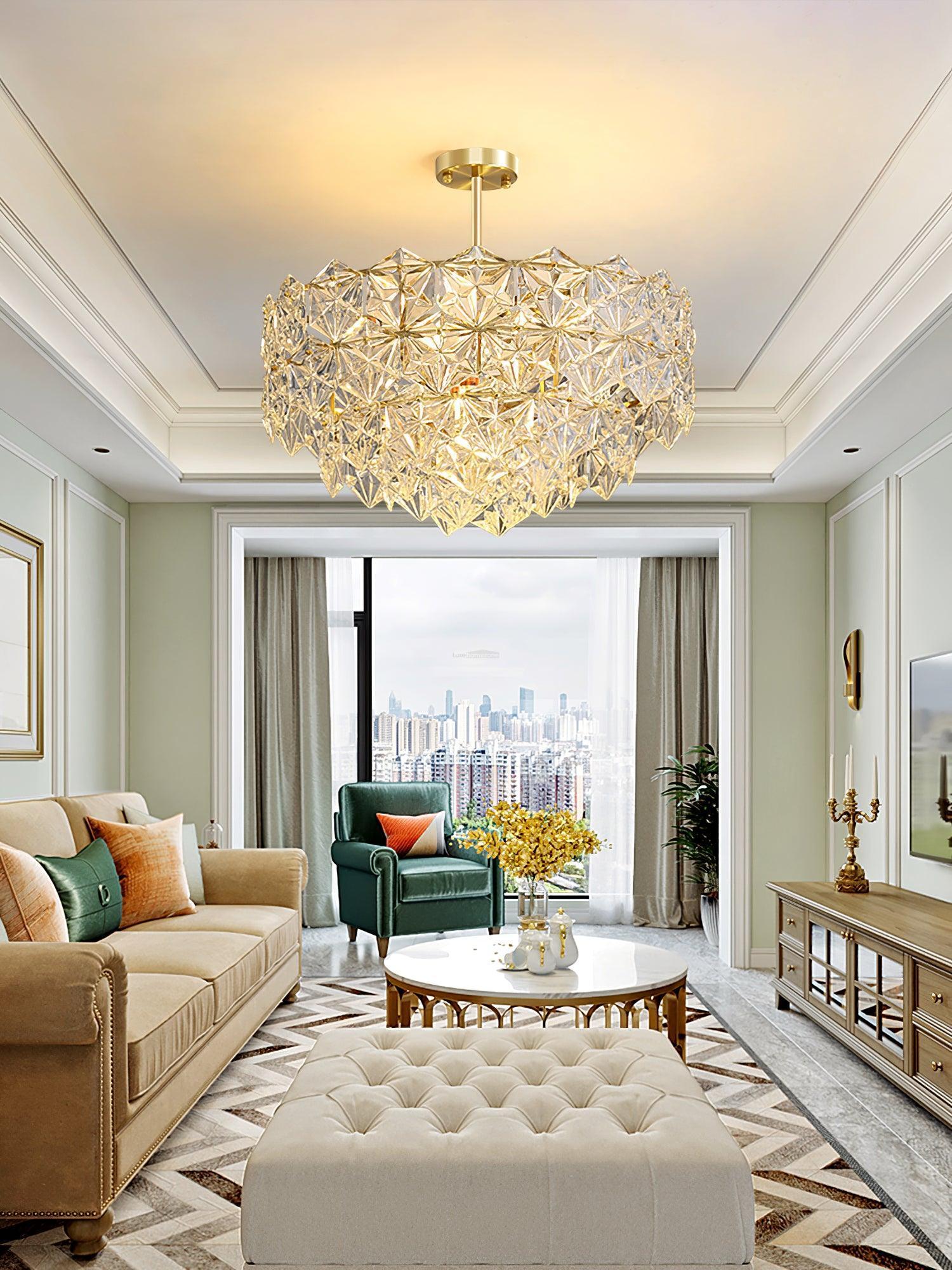 Snowflake Glass Chandelier Φ 19.7″~31.5''-Sylvia Space