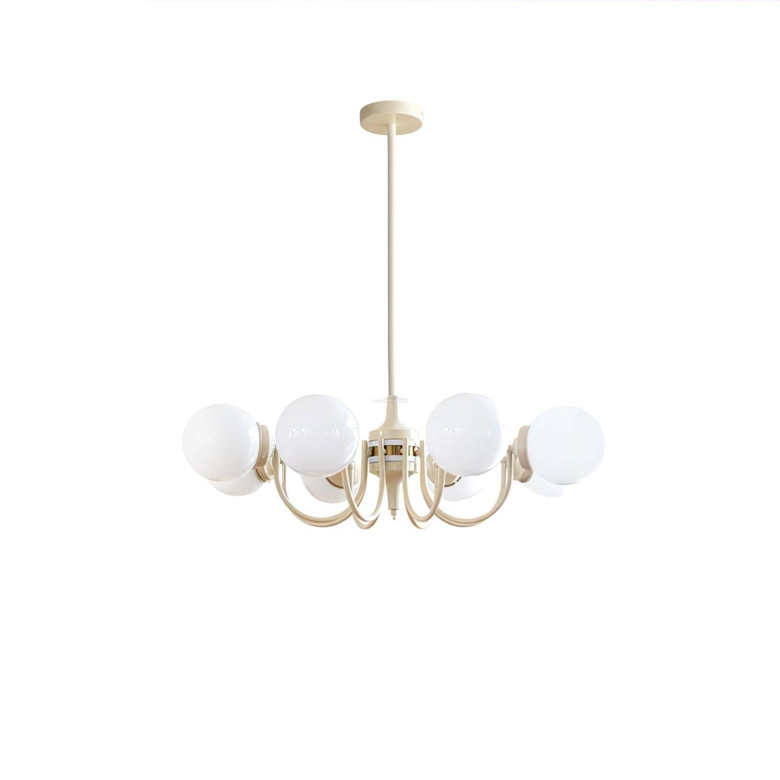 Cream Glass Ball Chandelier ∅ 19.7″-Sylvia Space