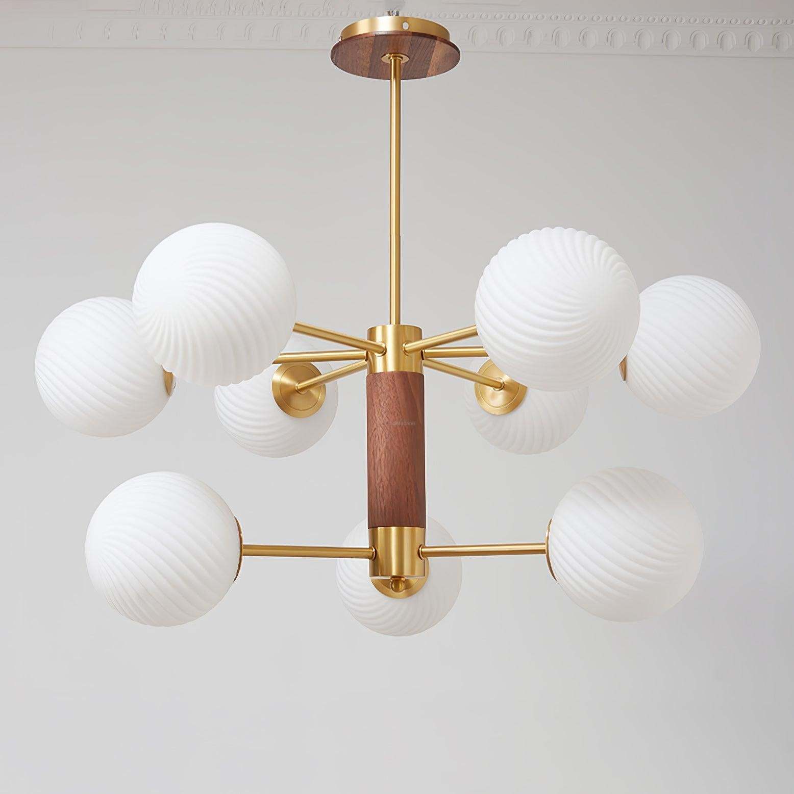 Ribbed Babble Glass Chandelier with 6/9 heads-Sylvia Space