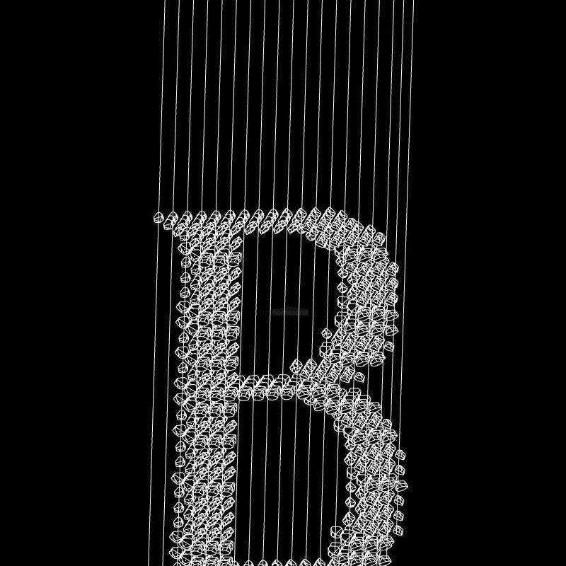 Charcoal Letter Chandeliers B-Sylvia Space