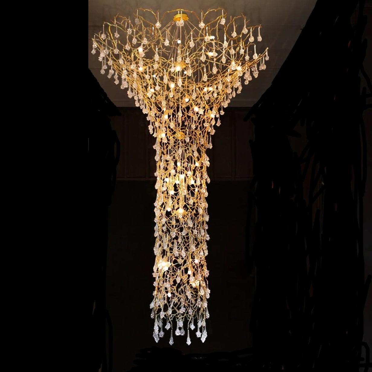 Tree Branch Staircase Chandelier ∅ 59″-Sylvia Space
