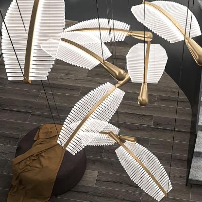 Leaf LED Chandelier ∅ 15.7″-Sylvia Space