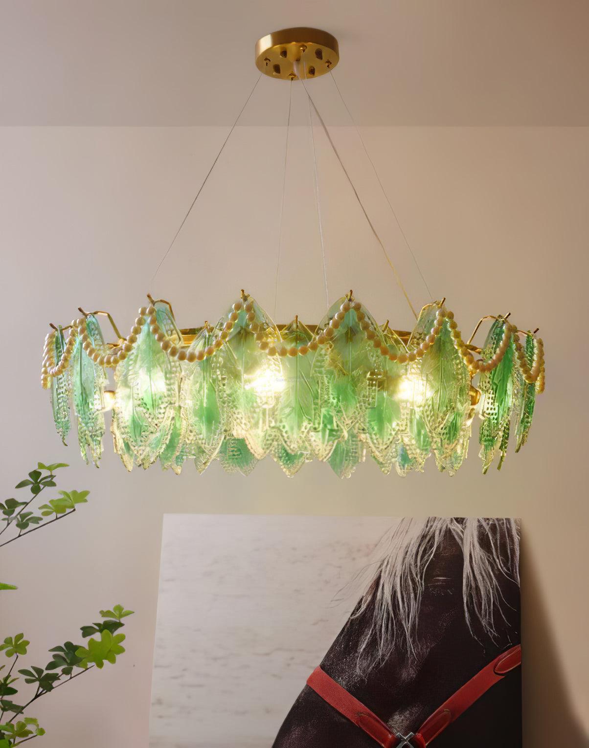 Maple Leaf Type Glass Chandelier-Sylvia Space